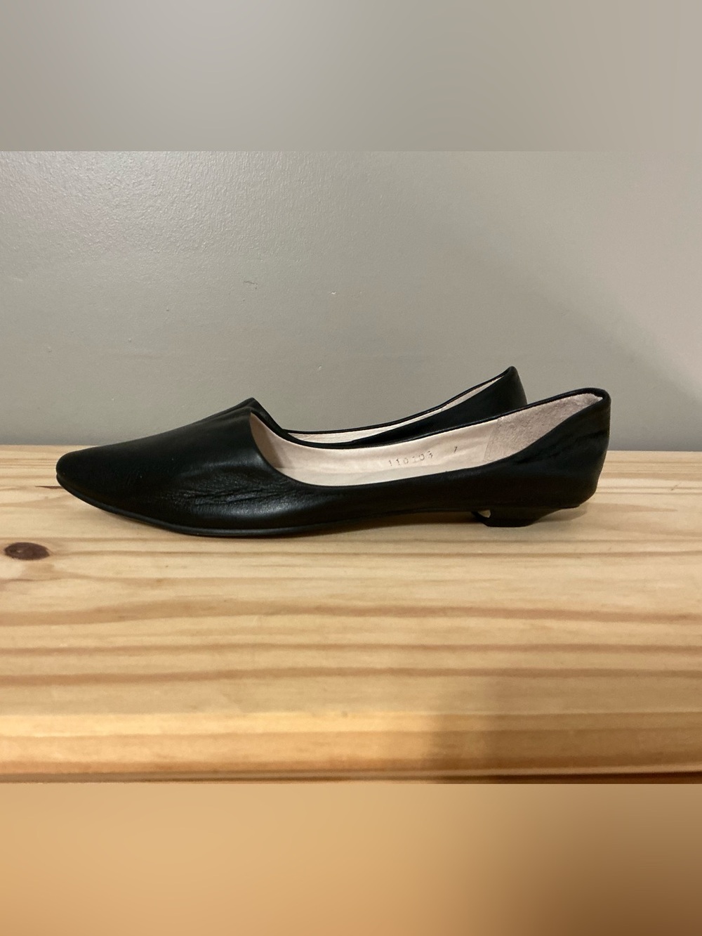 J. Jill Black Pointed Leather Ballet Flat